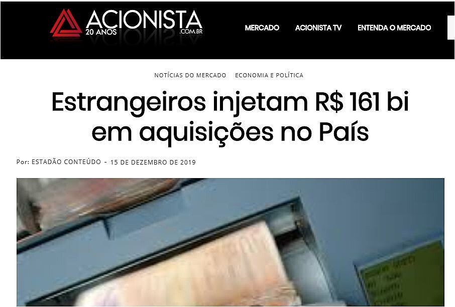 Estrangeiros injetam R$ 161 bi em aquisies no Pas